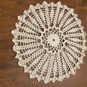 Vintage  Cream Crochet Doily